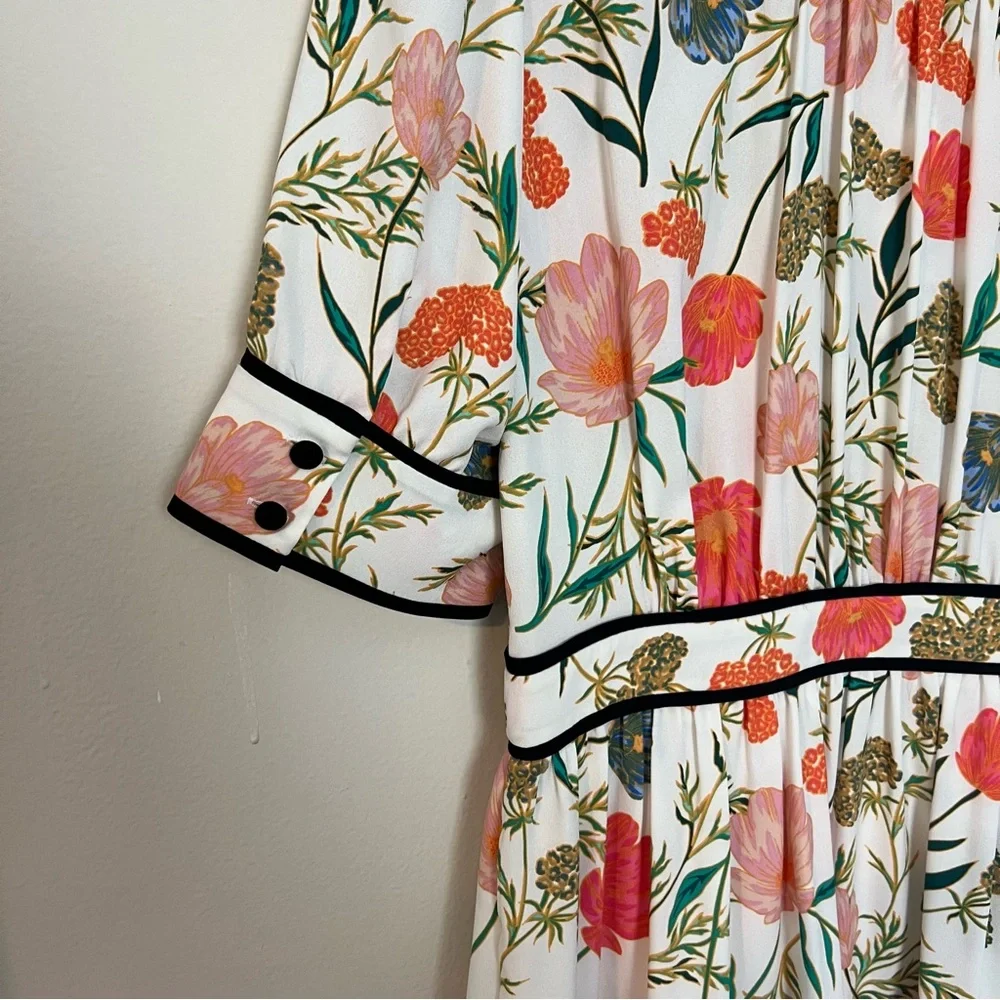 KATE SPADE- Picnic Perfect Blossom Fluid Shirtdress Spring Floral Preppy Church - Picture 7 of 10